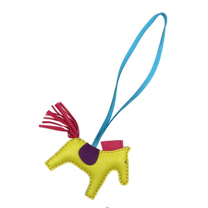 新品同様 エルメス ロデオ PM レインボーリバーシブル アニョーミロ ミント スフレ グリーン イエロー バッグチャーム 0079【中古】HERMES