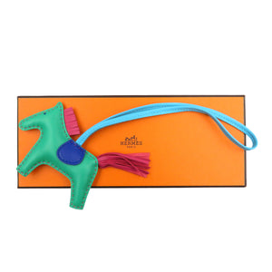 新品同様 エルメス ロデオ PM レインボーリバーシブル アニョーミロ ミント スフレ グリーン イエロー バッグチャーム 0079【中古】HERMES