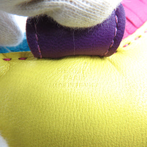 新品同様 エルメス ロデオ PM レインボーリバーシブル アニョーミロ ミント スフレ グリーン イエロー バッグチャーム 0079【中古】HERMES