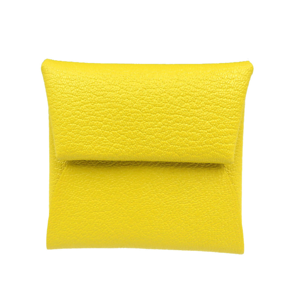 未使用 エルメス バスティア ヴェルソ シェブルミゾル シルバー金具 クミン オレンジミニアン イエロー コインケース 0081【中古】HERMES