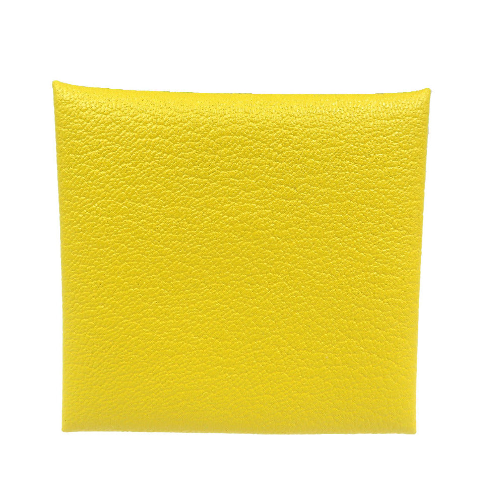 未使用 エルメス バスティア ヴェルソ シェブルミゾル シルバー金具 クミン オレンジミニアン イエロー コインケース 0081【中古】HERMES