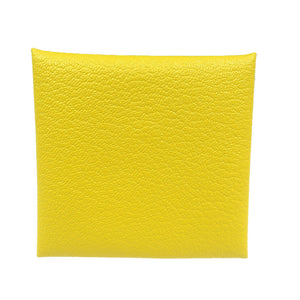 未使用 エルメス バスティア ヴェルソ シェブルミゾル シルバー金具 クミン オレンジミニアン イエロー コインケース 0081【中古】HERMES