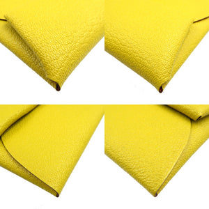 未使用 エルメス バスティア ヴェルソ シェブルミゾル シルバー金具 クミン オレンジミニアン イエロー コインケース 0081【中古】HERMES