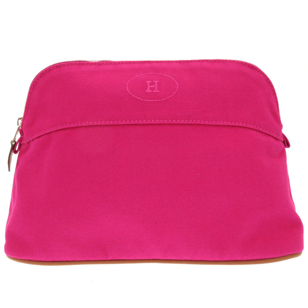 美品 エルメス ボリードポーチ 25 MM キャンバス ハイビスカス ポーチ バッグ 0086 【中古】 HERMES