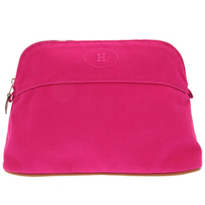 美品 エルメス ボリードポーチ 25 MM キャンバス ハイビスカス ポーチ バッグ 0086 【中古】 HERMES