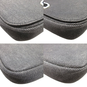 美品 クリスチャンディオール マリスパール デニム レザー ブラック 黒 ショルダーバッグ 0002【中古】Christian Dior