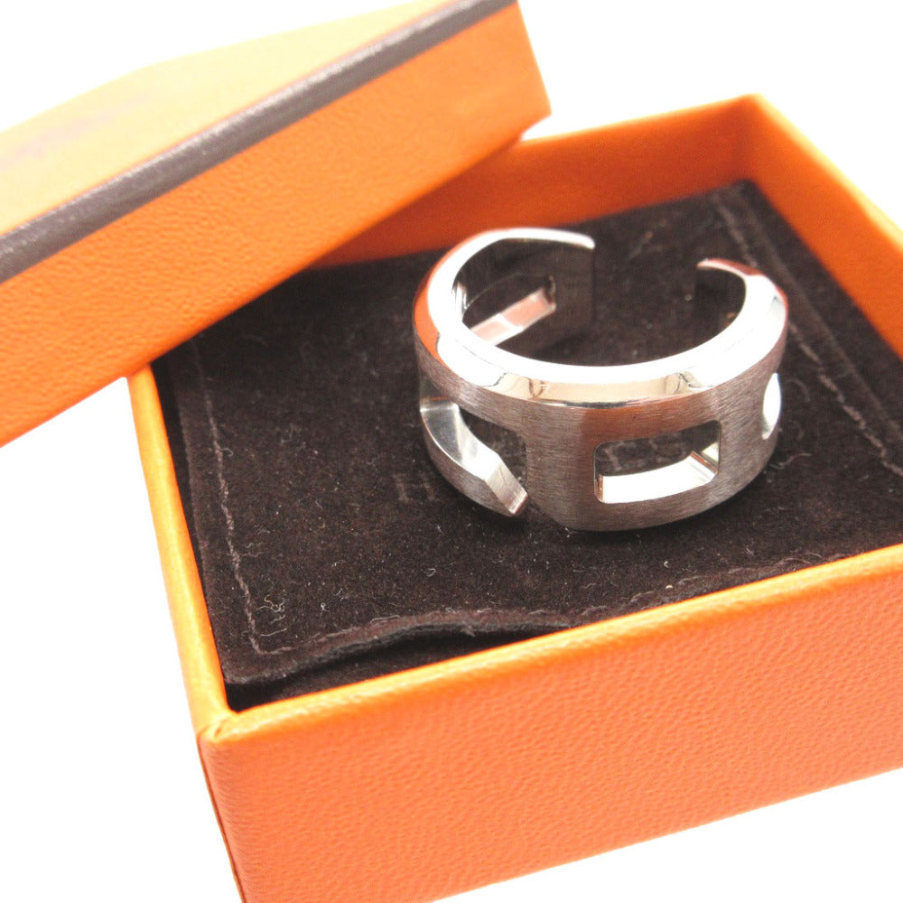 美品 エルメス プレイリング サイズ62 メタル シルバー 指輪 リング 0004【中古】HERMES