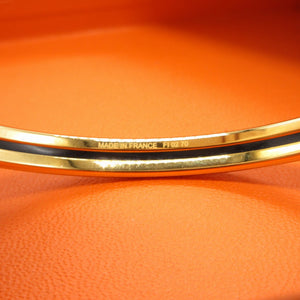 新品同様 エルメス エマイユPM 七宝焼き Fl0270(2020年製) メタル ネイビー 紺 ゴールド ブレスレット バングル 0005【中古】HERMES