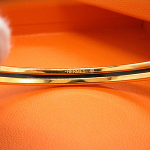 新品同様 エルメス エマイユPM 七宝焼き Fl0270(2020年製) メタル ネイビー 紺 ゴールド ブレスレット バングル 0005【中古】HERMES