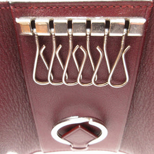 新品同様 カルティエ サントス レザー ブラック 黒 6連 キーケース 0007【中古】Cartier