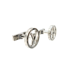 新品同様 ルイヴィトン M80188 ブトンドゥ マンシェット LVキャッチ メタル シルバー カフス 0010【中古】LOUIS VUITTON