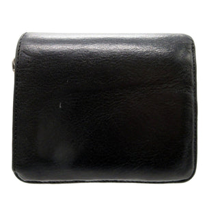 クロムハーツ スクエアジップ ビルウォレット コンパクトウォレット レザー ブラック 黒 2つ折り財布 財布 0012【中古】CHROME HEARTS