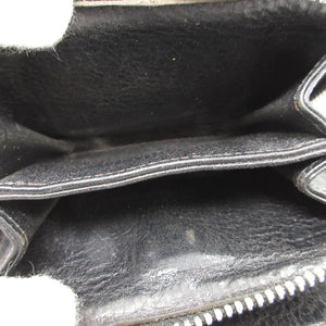 クロムハーツ スクエアジップ ビルウォレット コンパクトウォレット レザー ブラック 黒 2つ折り財布 財布 0012【中古】CHROME HEARTS