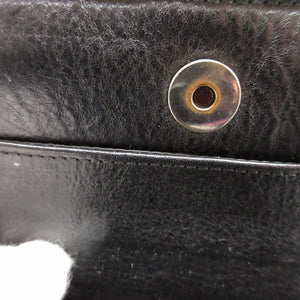 クロムハーツ スクエアジップ ビルウォレット コンパクトウォレット レザー ブラック 黒 2つ折り財布 財布 0012【中古】CHROME HEARTS