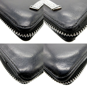 クロムハーツ スクエアジップ ビルウォレット コンパクトウォレット レザー ブラック 黒 2つ折り財布 財布 0012【中古】CHROME HEARTS