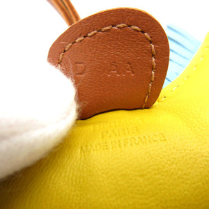 美品 エルメス ロデオチャームPM アニューミロ D刻印(2019年製) ジョーヌナプル セレスト ゴールド バッグチャーム キーホルダー 0018【中古】HERMES