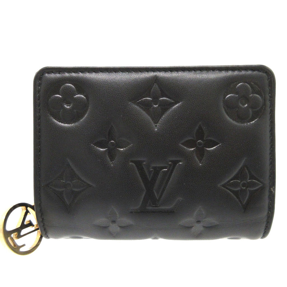 新品同様 ルイヴィトン モノグラム ポルトフォイユ ルー クッサン M81599 RFID ノワール 2つ折り財布 財布 0019【中古】LOUIS VUITTON