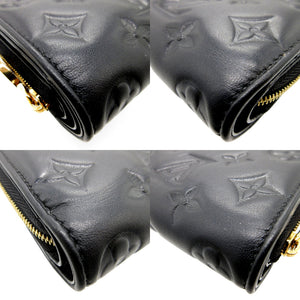 新品同様 ルイヴィトン モノグラム ポルトフォイユ ルー クッサン M81599 RFID ノワール 2つ折り財布 財布 0019【中古】LOUIS VUITTON