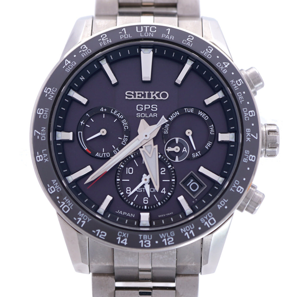 セイコー アストロン GPSハイブリッド電波ソーラー SBXC003 / 5X53-0AB0 腕時計 チタン/セラミック ブラック 黒系文字盤 0023【中古】SEIKO メンズ