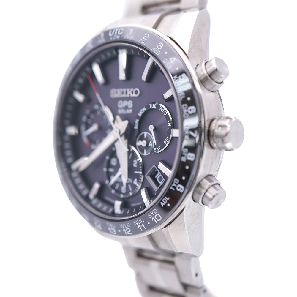 セイコー アストロン GPSハイブリッド電波ソーラー SBXC003 / 5X53-0AB0 腕時計 チタン/セラミック ブラック 黒系文字盤 0023【中古】SEIKO メンズ