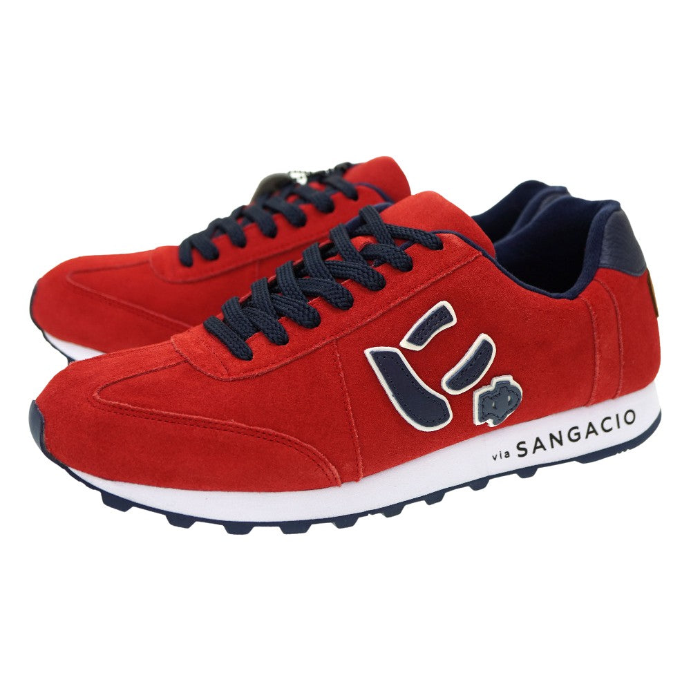 未使用 サンガッチョ にゅ～ず カーマイン スニーカー スウェード レッド 27.5cm 赤 0032【中古】Sangacio メンズ