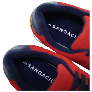 未使用 サンガッチョ にゅ～ず カーマイン スニーカー スウェード レッド 27.5cm 赤 0032【中古】Sangacio メンズ