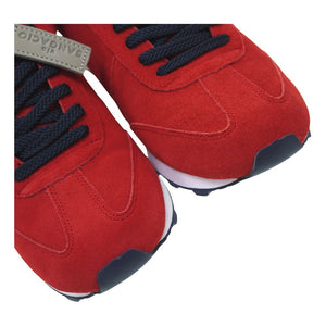 未使用 サンガッチョ にゅ～ず カーマイン スニーカー スウェード レッド 27.5cm 赤 0032【中古】Sangacio メンズ