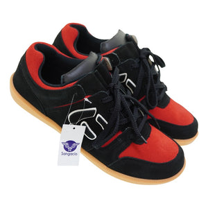 未使用 サンガッチョ にゅ～ず 手作り運動靴 スニーカー スウェード 27.0 レッド 0034【中古】Sangacio メンズ