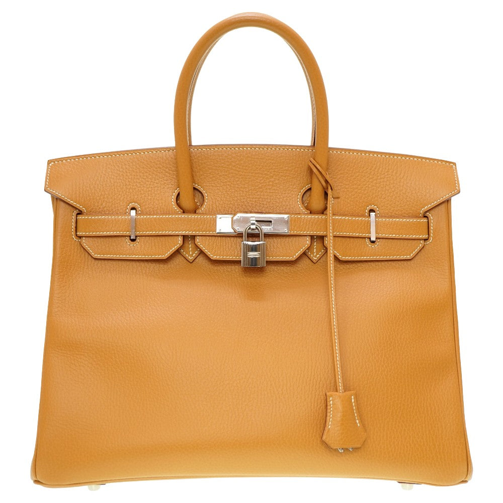 美品 エルメス バーキン35 アルデンヌ ナチュラル シルバー金具 □C刻印 ハンドバッグ 0037【中古】HERMES