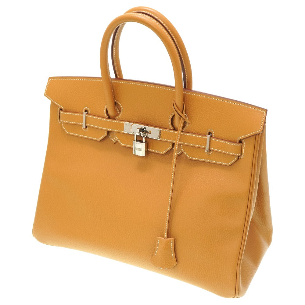 美品 エルメス バーキン35 アルデンヌ ナチュラル シルバー金具 □C刻印 ハンドバッグ 0037【中古】HERMES