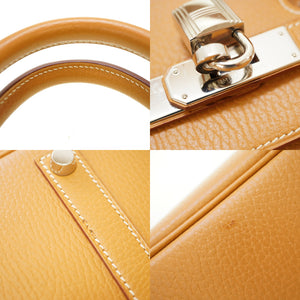 美品 エルメス バーキン35 アルデンヌ ナチュラル シルバー金具 □C刻印 ハンドバッグ 0037【中古】HERMES