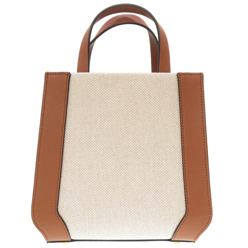 未使用 ヴァレンティノ ガラヴァーニ Vロゴ レザー キャンバス ブラウン 2W2B0L73YJH 2WAY ハンドバッグ 茶 0042 【中古】 Valentino Garavani