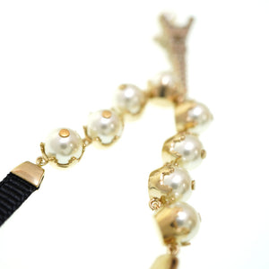 新品同様 ディオール エッフェル塔 パール チョーカー ネックレス ゴールドカラー アクセサリー 0048【中古】Dior