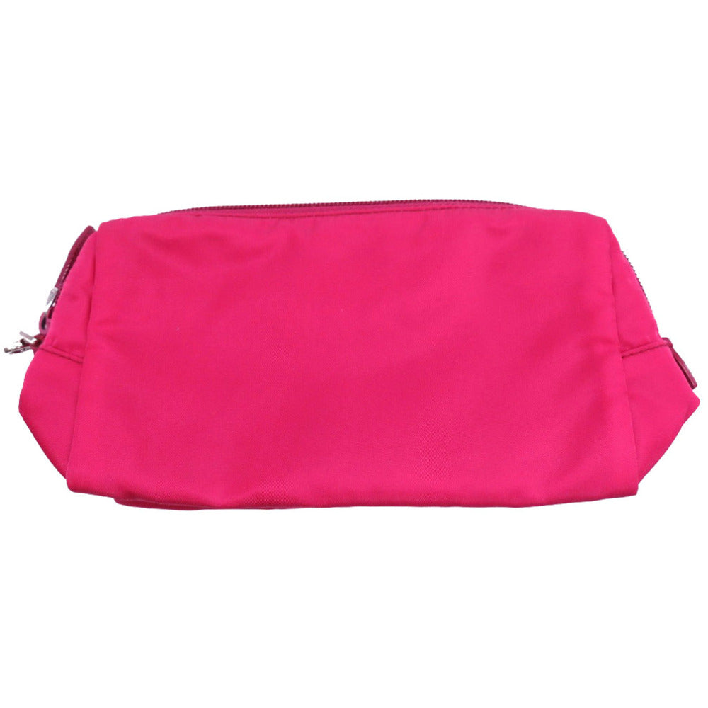 プラダ 1NE693 ポーチ ナイロン ストラップ付ポーチ ピンク 三角プレート バッグ【中古】PRADA