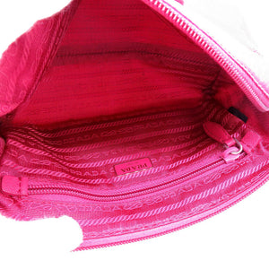 プラダ 1NE693 ポーチ ナイロン ストラップ付ポーチ ピンク 三角プレート バッグ【中古】PRADA