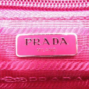 プラダ 1NE693 ポーチ ナイロン ストラップ付ポーチ ピンク 三角プレート バッグ【中古】PRADA