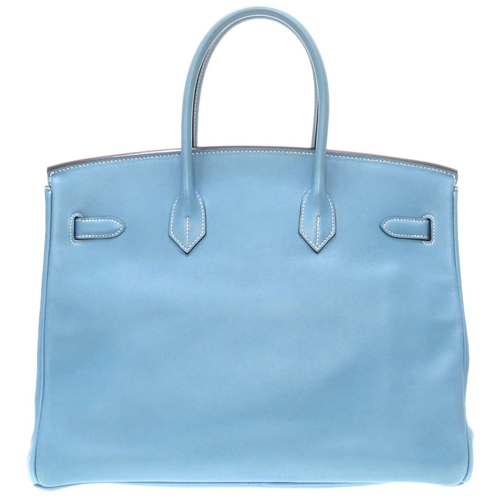 美品 エルメス バーキン35 ヴォーガリバー ブルージーン シルバー金具 □J刻印 ハンドバッグ バッグ 青 0059 【中古】 HERMES