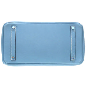 美品 エルメス バーキン35 ヴォーガリバー ブルージーン シルバー金具 □J刻印 ハンドバッグ バッグ 青 0059 【中古】 HERMES
