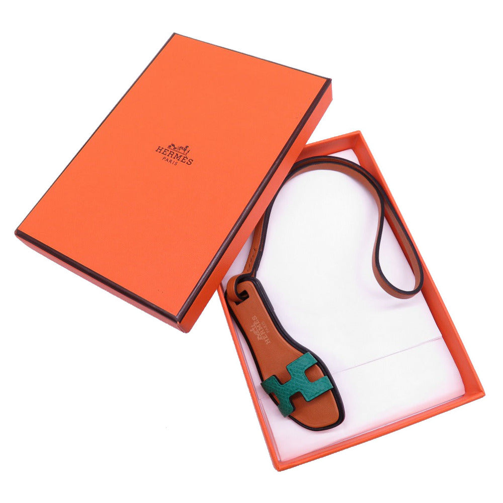 未使用 エルメス オランナノ ヴォーエプソン ヴァッシュハンター ヴォーバトラー ヴェールジェイド ナチュラルサブレ ブラック バッグチャーム サンダル 0063 【中古】 HERMES