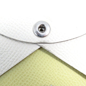 新品同様 エルメス カルヴィデュオヴェルソ シェーブル シルバー金具 ナタ ジョーヌプッサン アイボリー コインケース付き カードケース 0066【中古】HERMES