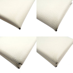 新品同様 エルメス カルヴィデュオヴェルソ シェーブル シルバー金具 ナタ ジョーヌプッサン アイボリー コインケース付き カードケース 0066【中古】HERMES