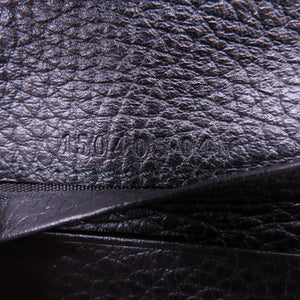 未使用 グッチ レザー ブラック 150405 二つ折り財布 財布 黒 0068 【中古】 GUCCI メンズ