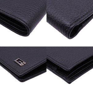 未使用 グッチ レザー ブラック 150405 二つ折り財布 財布 黒 0068 【中古】 GUCCI メンズ