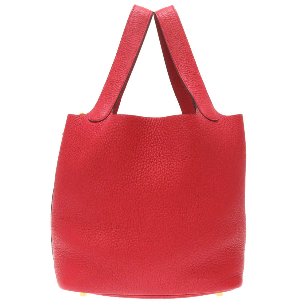 美品 エルメス ピコタンロックMM トリヨンクレマンス ルージュクー ゴールド金具 C刻印(2018年製) ハンドバッグ 赤 0069 【中古】 HERMES