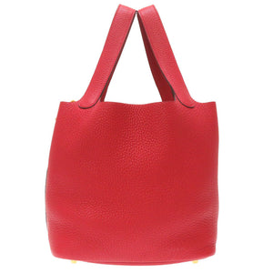 美品 エルメス ピコタンロックMM トリヨンクレマンス ルージュクー ゴールド金具 C刻印(2018年製) ハンドバッグ 赤 0069 【中古】 HERMES