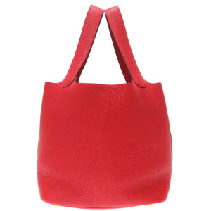 美品 エルメス ピコタンロックMM トリヨンクレマンス ルージュクー ゴールド金具 C刻印(2018年製) ハンドバッグ 赤 0069 【中古】 HERMES