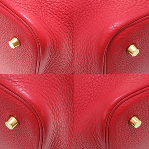 美品 エルメス ピコタンロックMM トリヨンクレマンス ルージュクー ゴールド金具 C刻印(2018年製) ハンドバッグ 赤 0069 【中古】 HERMES