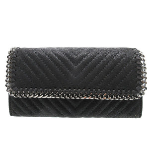 新品同様 ステラマッカートニー ファラベラ ブラック 黒 2つ折り長財布 財布 0074【中古】STELLA McCARTNEY
