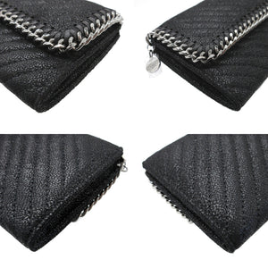 新品同様 ステラマッカートニー ファラベラ ブラック 黒 2つ折り長財布 財布 0074【中古】STELLA McCARTNEY