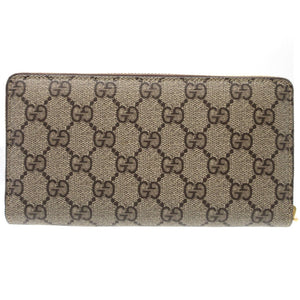 未使用 グッチ 701060 GGスプリーム ばなにゃ コラボ ベージュ ラウンドファスナー長財布 財布 0075【中古】GUCCI
